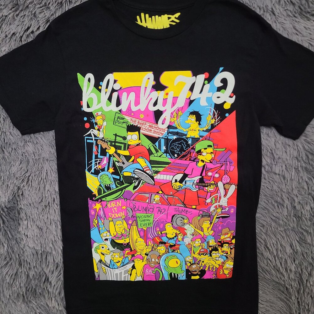 Simpsom Shirt Womens Size 8 Black Graphic Thumbs Design Blinky 742